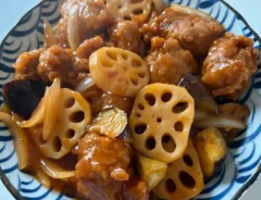 酢鶏の調理写真