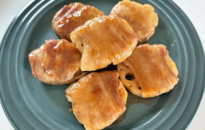 『レンコンの肉巻き』の完成写真（撮影：エニママ）