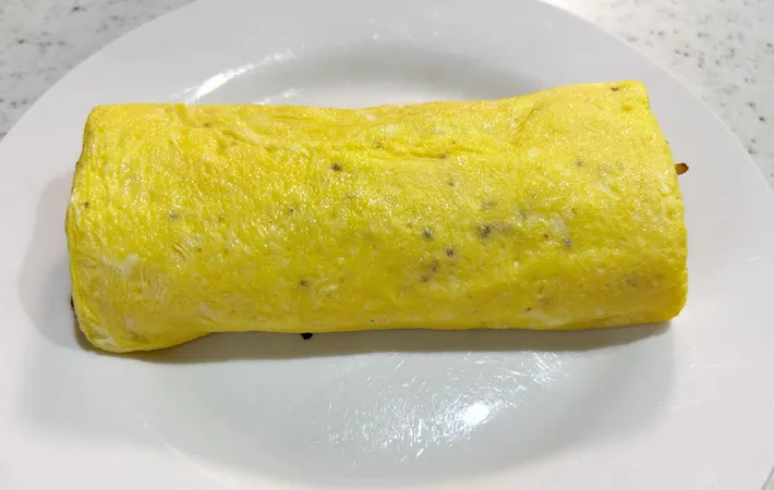 『焼きそば入り玉子焼き』の完成写真（撮影：エニママ）