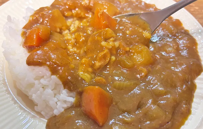 『柿入りカレー』の完成写真（撮影：エニママ）