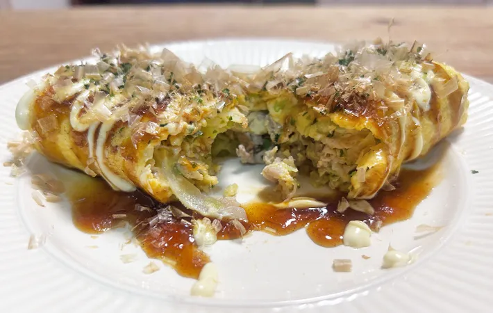 『玉子焼き器でとんぺい焼き』の完成写真（撮影：エニママ）