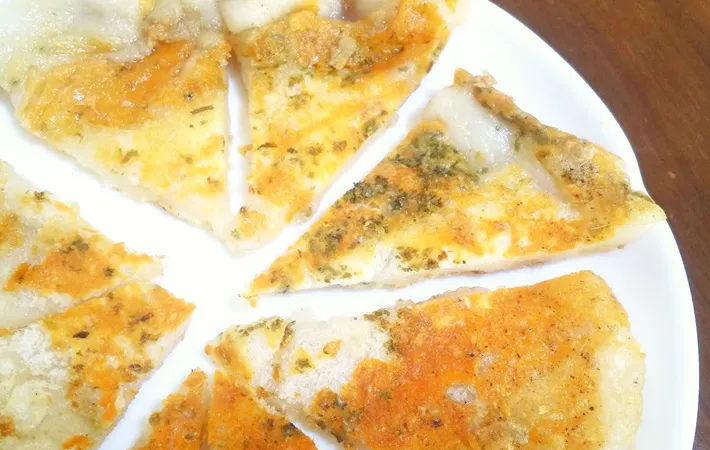 『青のりバターのお餅ガレット』の完成写真（撮影：エニママ）