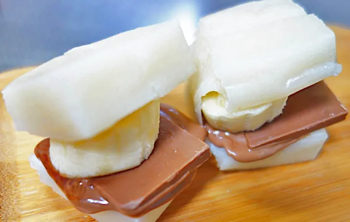 『チョコ＆バナナのもちスイーツ』の完成写真（撮影：エニママ）