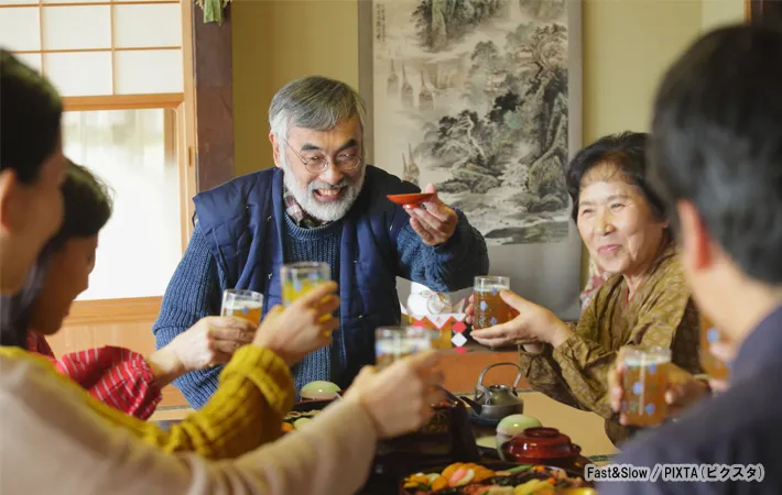 一家団欒の写真