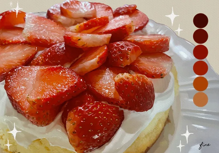 イチゴのショートケーキの絵