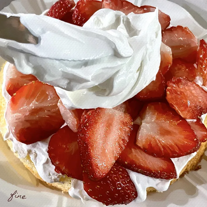 イチゴのショートケーキの絵