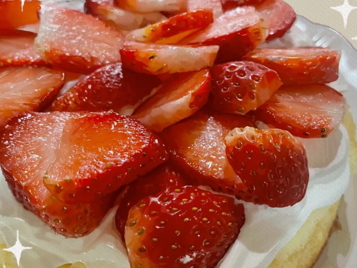 イチゴのショートケーキの絵