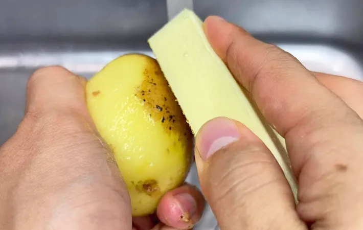 『野菜の皮むきスポンジ』の使用写真（撮影：キジカク）