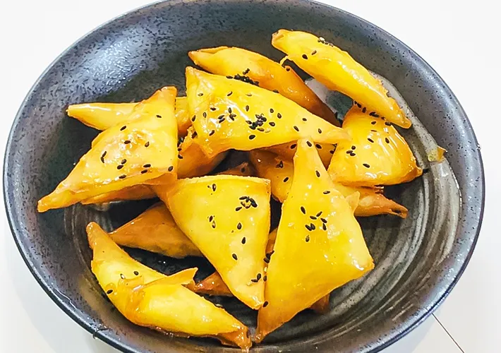 『大学いもの春巻き』