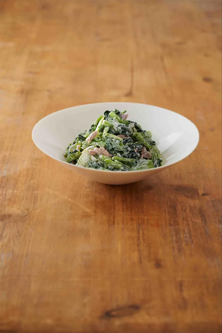 『小松菜の塩辛ヨーグルト和え』の写真