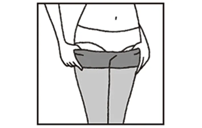 ストッキングのはき方の画像