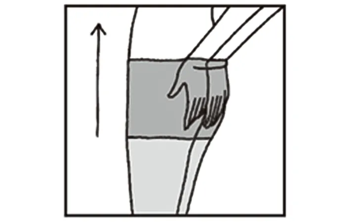 ストッキングのはき方の画像