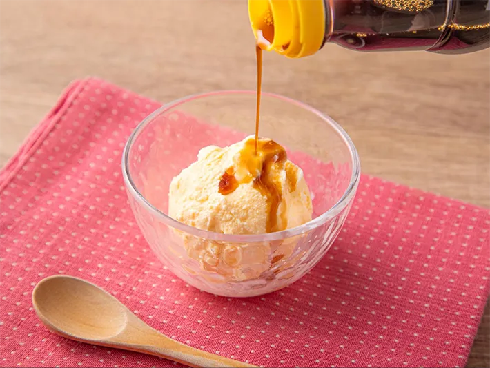 アイスと『味ぽん』の写真