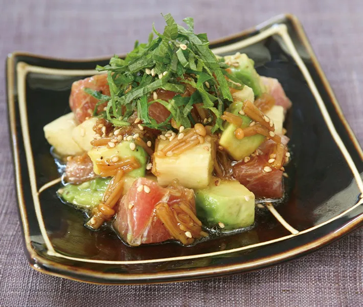 『アボカドとまぐろのなめ茸ユッケ』の写真