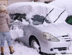 雪が積もった車の写真