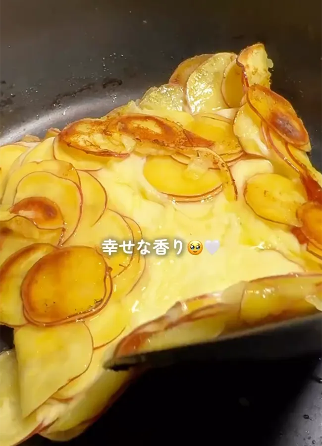 サツマイモガレットの調理写真