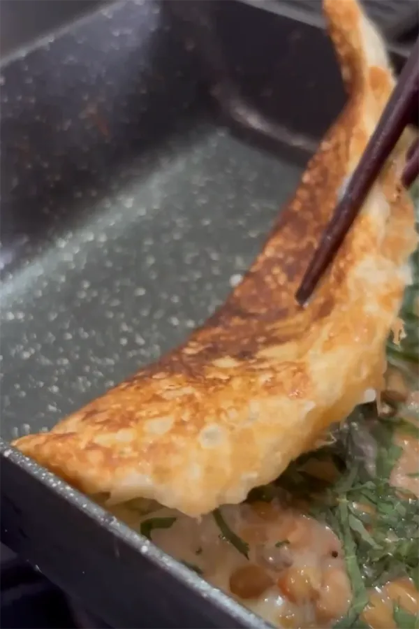 大葉チーズ納豆の調理写真