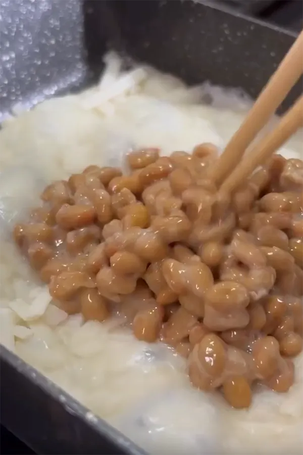 大葉チーズ納豆の調理写真