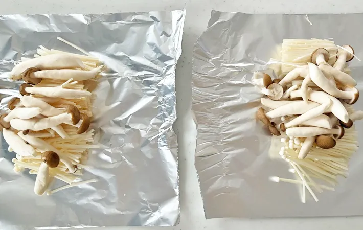 『きのこのホイル焼き』を作る写真（撮影：エニママ）