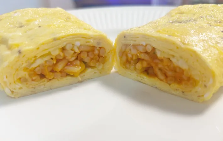 『ナポリタン入り玉子焼き』の完成写真（撮影：エニママ）