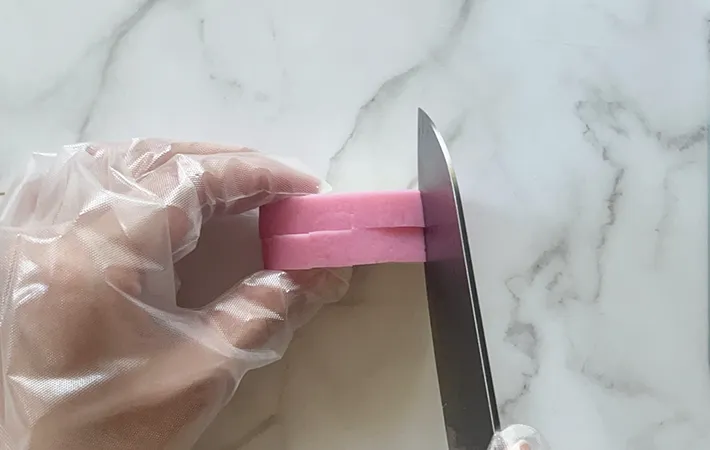 カマボコ飾り切りの手順写真（撮影：grapeフード編集部）