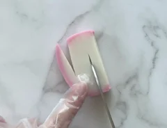 カマボコ飾り切りの手順写真（撮影：grapeフード編集部）