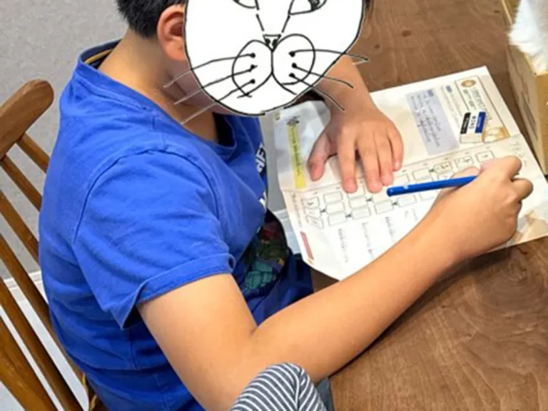 宿題をする小学生