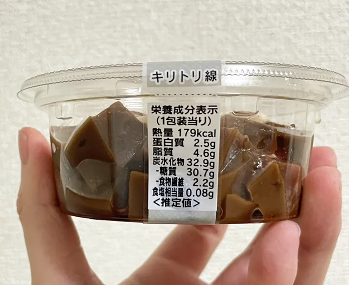 『もっちりカフェラテわらび』のカロリー（撮影：grape編集部）