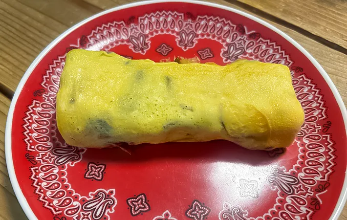 玉子焼きのカット前の写真（撮影：エニママ）