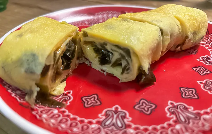玉子焼きの断面の写真（撮影：エニママ）