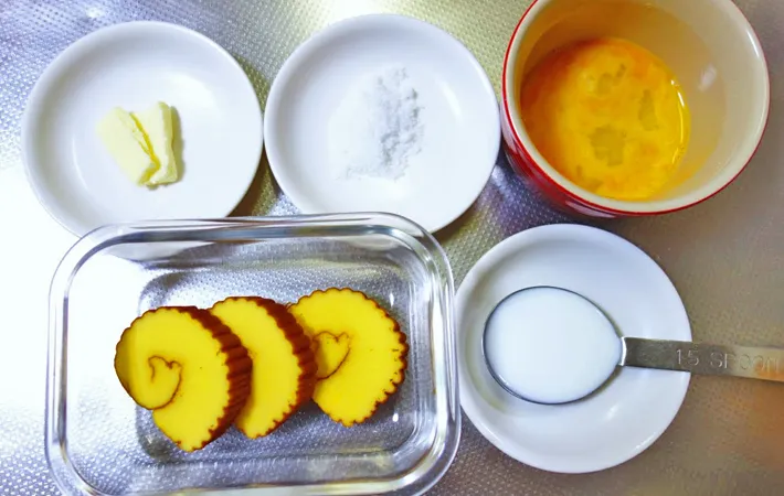 『伊達巻のフレンチトースト』の材料写真（撮影：エニママ）