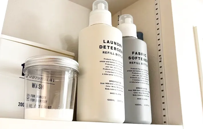 ​『無印良品 入浴剤用詰替ジャー』の使用写真（撮影：キジカク）