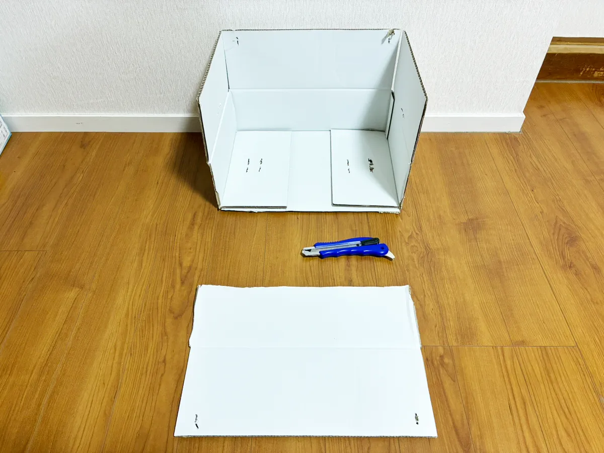 ダンボールの活用法（撮影：grape編集部）