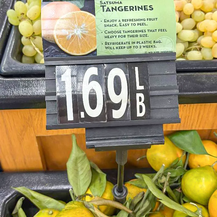 サツマタンジェリンの値札の写真（撮影：grape編集部）