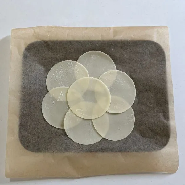 餃子の皮を並べた写真（撮影：grape編集部）