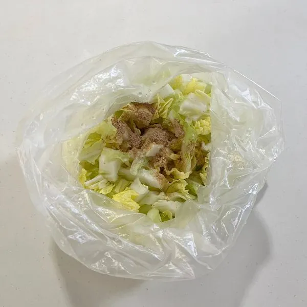 ポリ袋に材料を入れている写真（撮影：grape編集部）