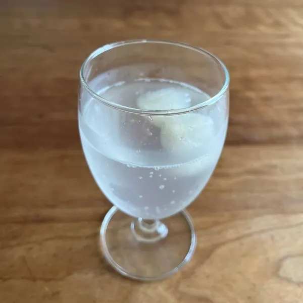 レモン汁で作ったアイスと炭酸（撮影：grape編集部）