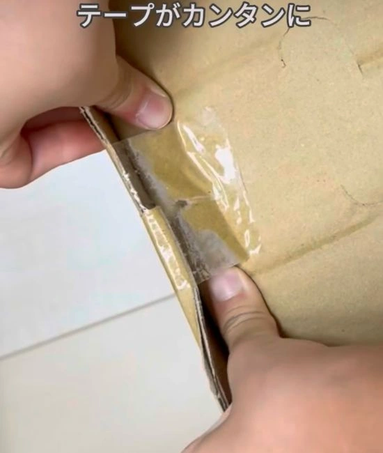 ダンボールを押す様子