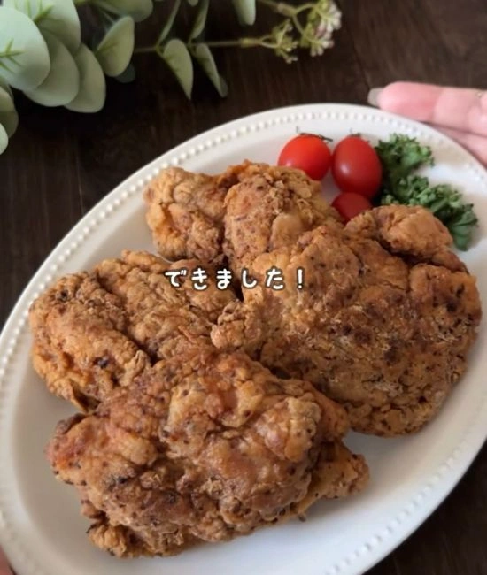完成したフライドチキン