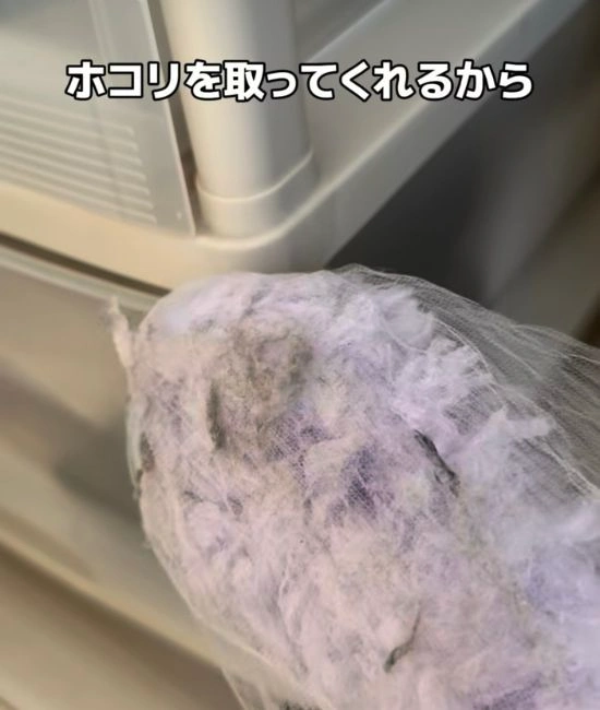 ハンディモップについたホコリ