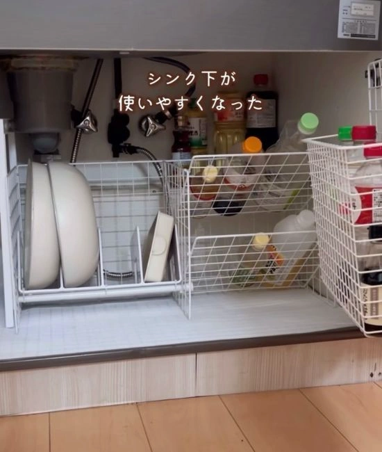 完成したシンク下収納棚