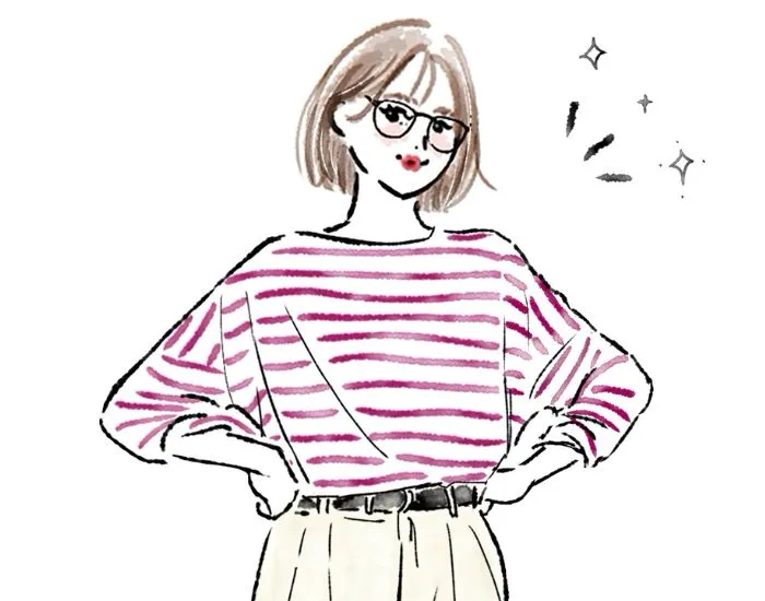 笑顔を向ける女性