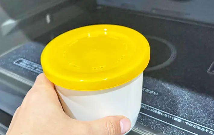 『ダイソー レンジでかんたん！茶わん蒸し器』の使用写真（撮影：キジカク）