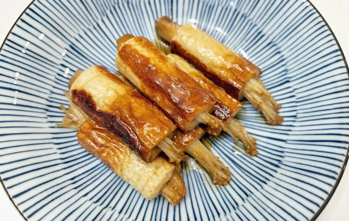 『ちくわのえのき詰め』の完成写真（撮影：エニママ）