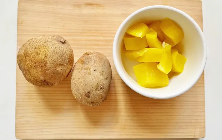 『たくあんポテサラ』の材料写真（撮影：エニママ）