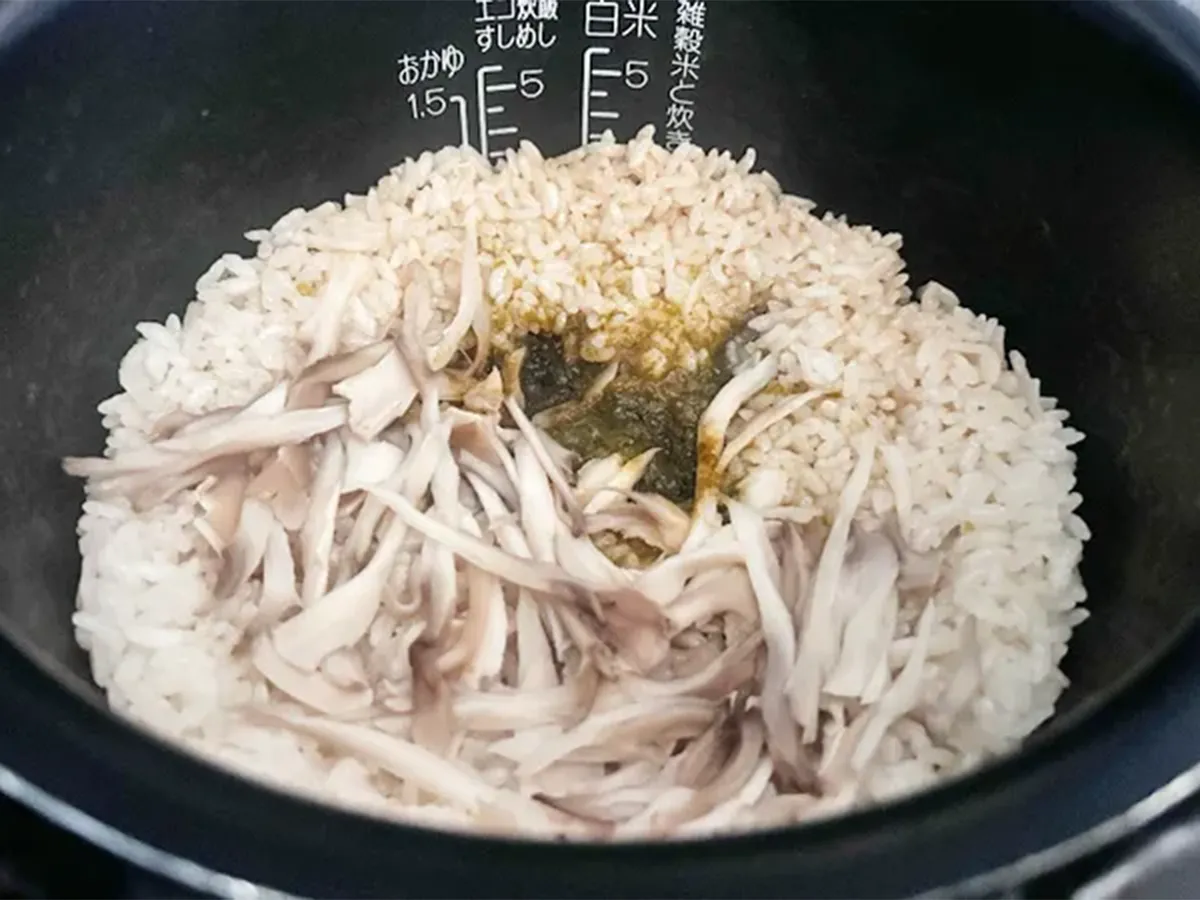 『海苔の佃煮の炊き込みご飯』の作り方の画像（撮影：エニママ）