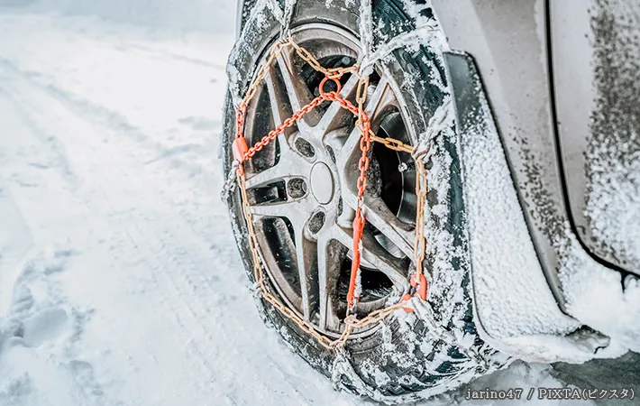 雪道と車の写真