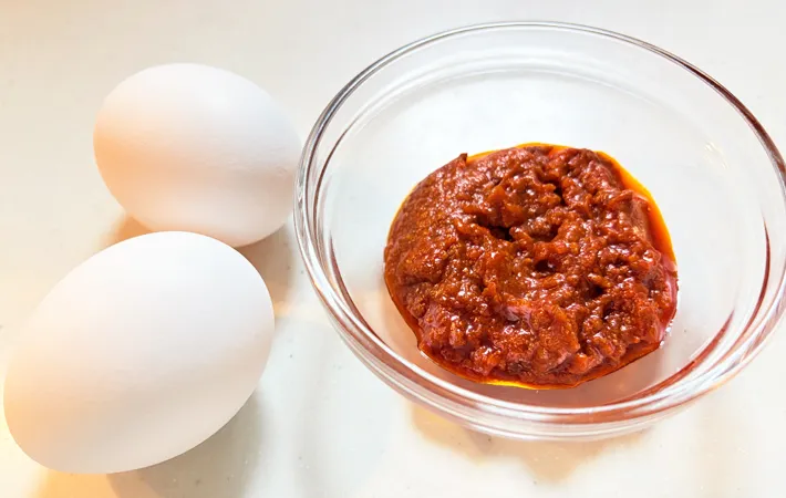『ミートソース入り玉子焼き』の材料写真（撮影：エニママ）