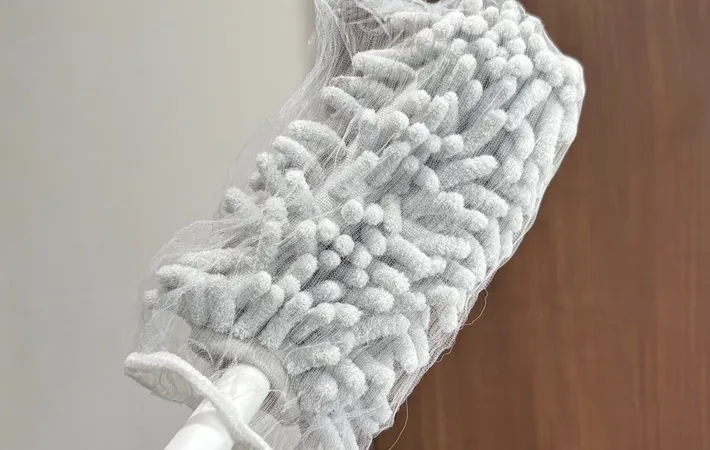 『ハンディモップに排水口ネットをかぶせて使う』写真（撮影：キジカク）