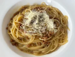 納豆カルボナーラの写真（撮影：エニママ）